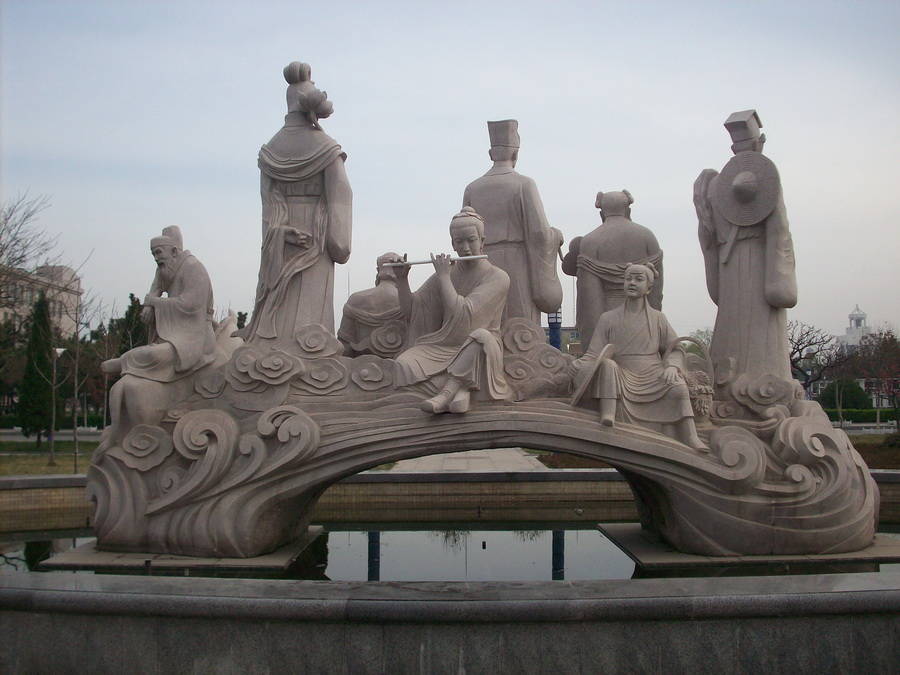 公园花岗岩石雕雕塑八仙过海